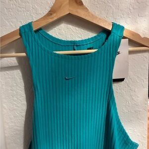 Nike Aqua Ribbed Sleeveless maxi dress body con